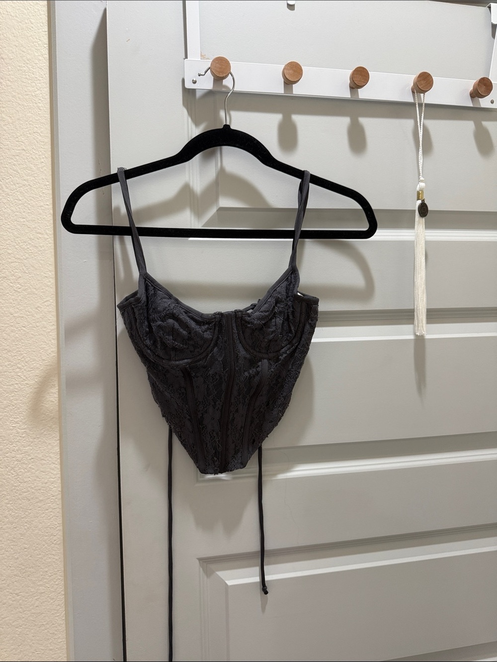 Pitaya Black Lace Bustier Top